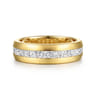 Straight Wedding Ring in 14k Yellow Gold with Princess Cut Natural Diamond at Gabriel & Co.