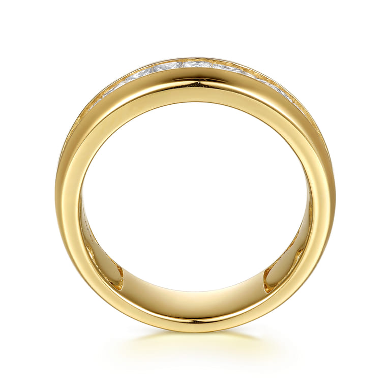 Straight Wedding Ring in 14k Yellow Gold with Princess Cut Natural Diamond at Gabriel & Co. - Shot 2
