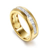 Straight Wedding Ring in 14k Yellow Gold with Princess Cut Natural Diamond at Gabriel & Co.