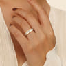 Straight Wedding Ring in 14k Yellow Gold with Princess Cut Natural Diamond at Gabriel & Co.