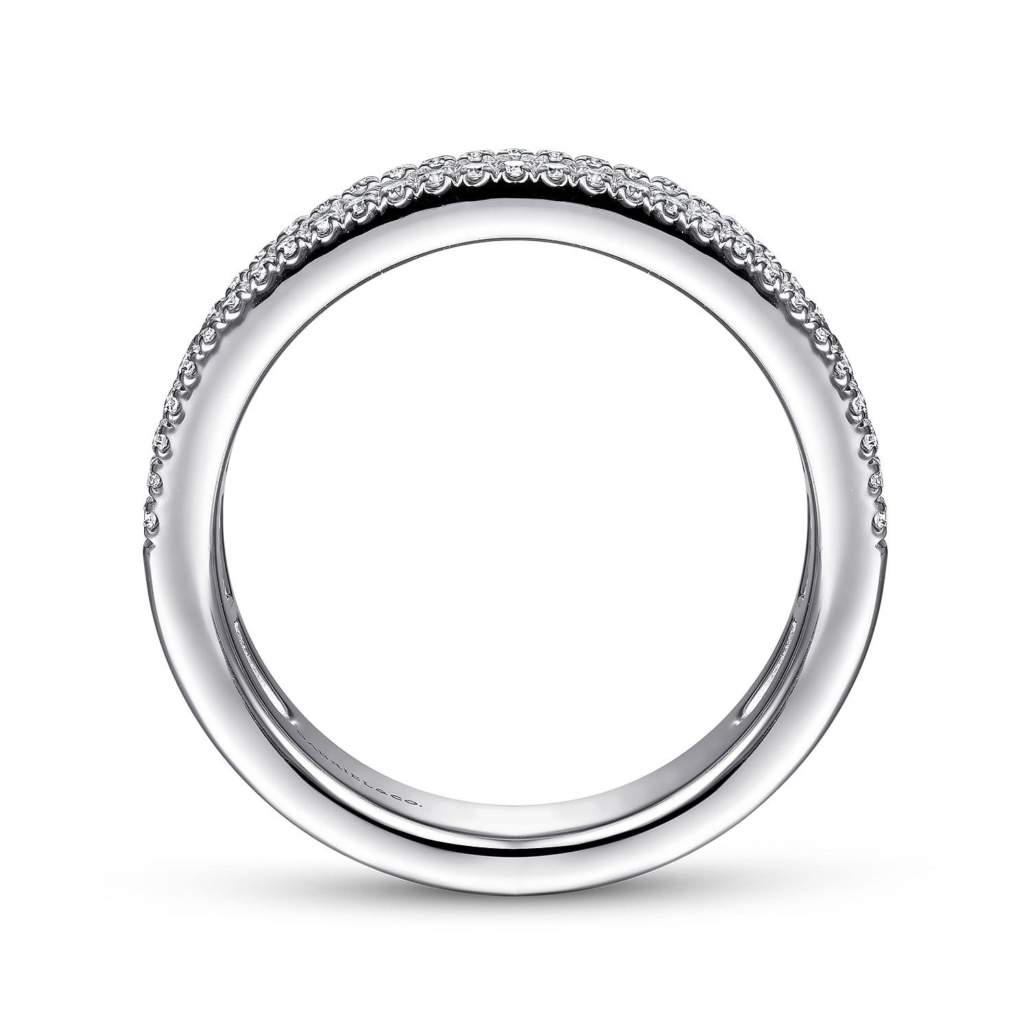 Fancy Wedding Ring in 14k White Gold with Princess Cut Natural Diamond at Gabriel & Co. - Shot 2