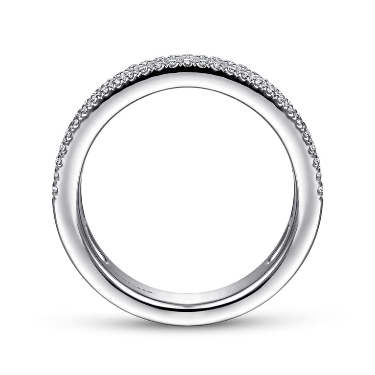 Fancy Wedding Ring in 14k White Gold with Princess Cut Natural Diamond at Gabriel & Co. - Shot 2