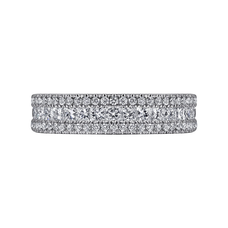 Fancy Wedding Ring in 14k White Gold with Princess Cut Natural Diamond at Gabriel & Co. - Shot 6
