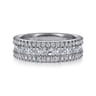 Fancy Wedding Ring in 14k White Gold with Princess Cut Natural Diamond at Gabriel & Co.