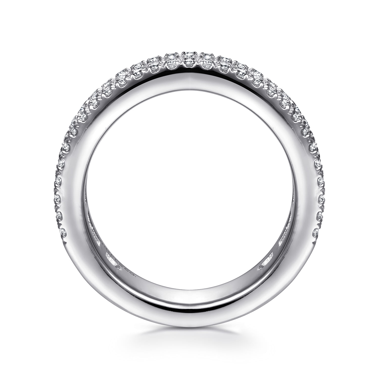 Fancy Wedding Ring in 14k White Gold with Princess Cut Natural Diamond at Gabriel & Co. - Shot 2