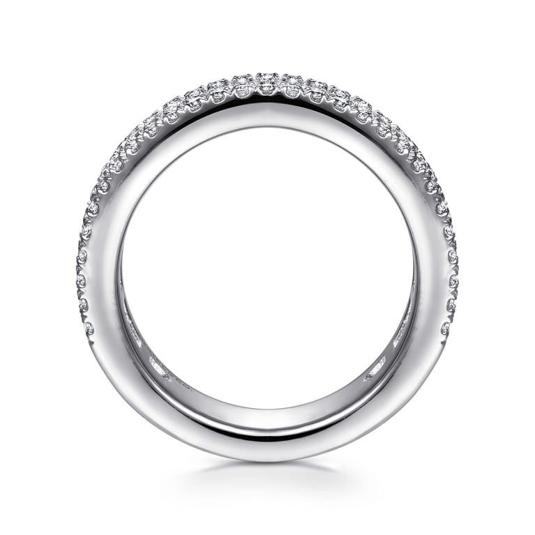 Fancy Wedding Ring in 14k White Gold with Princess Cut Natural Diamond at Gabriel & Co. - Shot 2