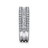 Fancy Wedding Ring in 14k White Gold with Princess Cut Natural Diamond at Gabriel & Co.