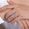 Fancy Wedding Ring in 14k White Gold with Princess Cut Natural Diamond at Gabriel & Co.