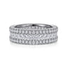 Fancy Wedding Ring in 14k White Gold with Princess Cut Natural Diamond at Gabriel & Co.