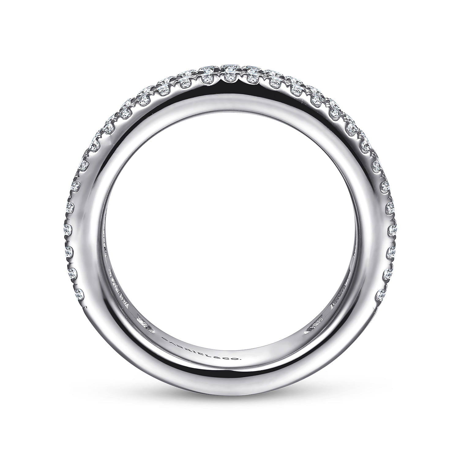 Fancy Wedding Ring in 14k White Gold with Princess Cut Natural Diamond at Gabriel & Co. - Shot 2