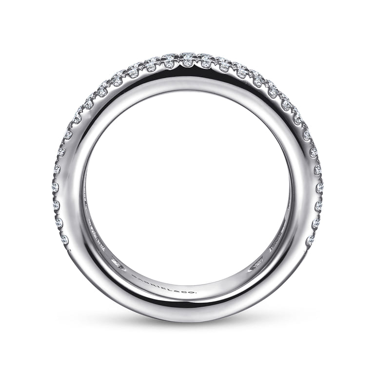 Fancy Wedding Ring in 14k White Gold with Princess Cut Natural Diamond at Gabriel & Co. - Shot 2