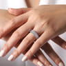Fancy Wedding Ring in 14k White Gold with Princess Cut Natural Diamond at Gabriel & Co.