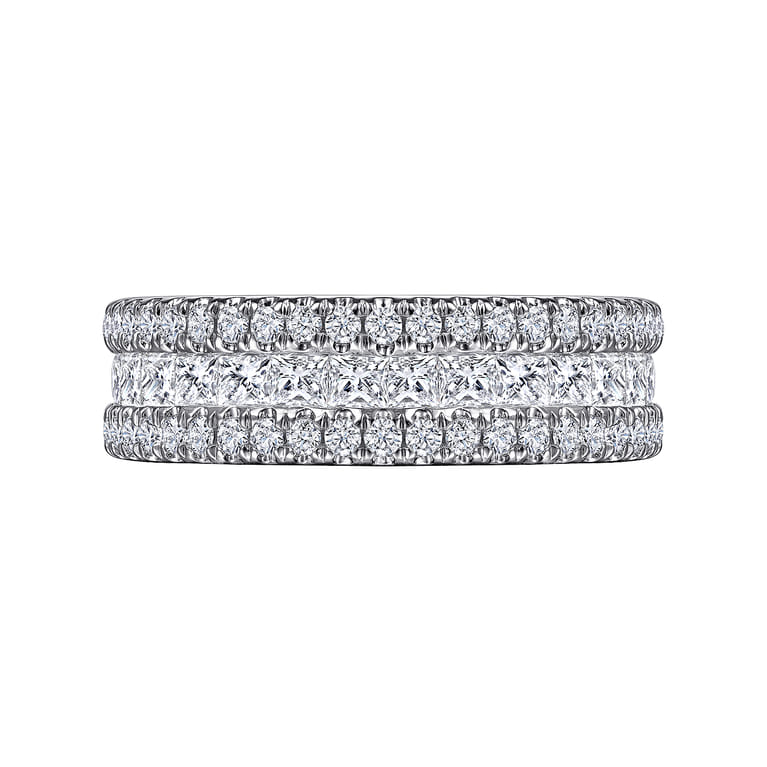 Fancy Wedding Ring in 14k White Gold with Princess Cut Natural Diamond at Gabriel & Co. - Shot 6