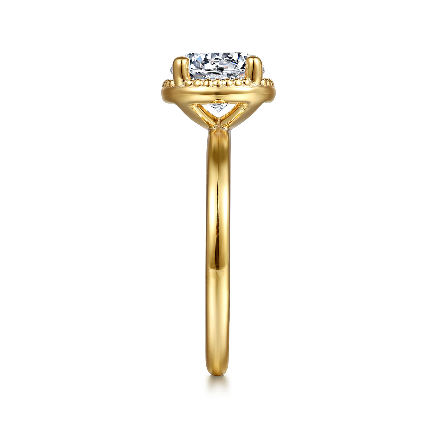 Libbie - 14K Yellow Gold Round Diamond Engagement Ring
