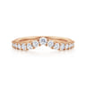 Curved Wedding Ring in 14k Rose Gold with Round Natural Diamond at Gabriel & Co.