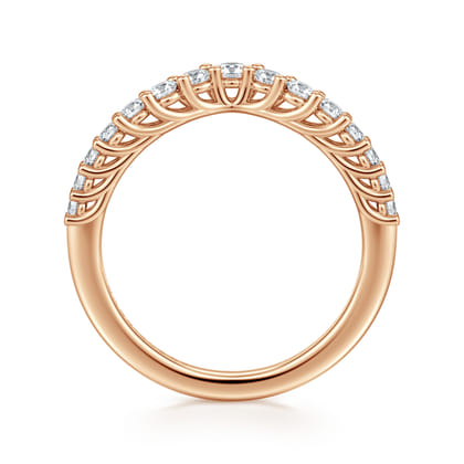 Libby - Curved 14K Rose Gold Shared Prong Diamond Wedding Band