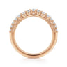 Curved Wedding Ring in 14k Rose Gold with Round Natural Diamond at Gabriel & Co.