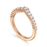 Curved Wedding Ring in 14k Rose Gold with Round Natural Diamond at Gabriel & Co.