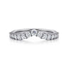 Curved Wedding Ring in 14k White Gold with Round  at Gabriel & Co.