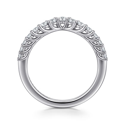 Libby - Curved 14K White Gold Shared Prong Diamond Wedding Band