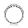 Curved Wedding Ring in 14k White Gold with Round  at Gabriel & Co.