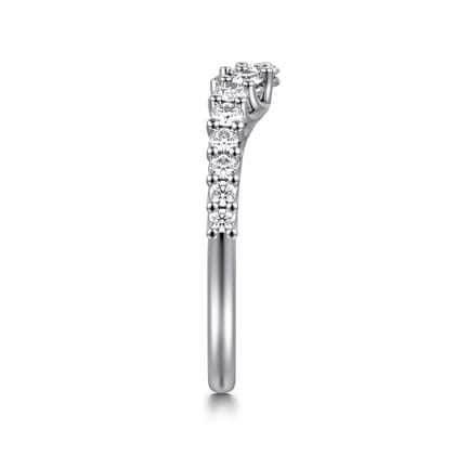 Libby - Curved 14K White Gold Shared Prong Diamond Wedding Band