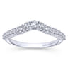 Curved Wedding Ring in 14k White Gold with Round  at Gabriel & Co.