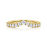 Curved Wedding Ring in 14k Yellow Gold with Round Natural Diamond at Gabriel & Co.