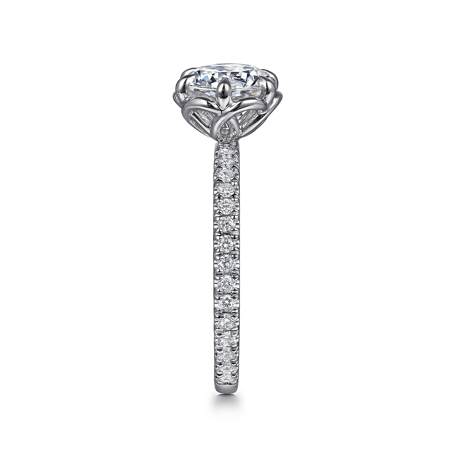Lida - 14K White Gold Round Diamond Engagement Ring