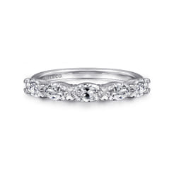Liege - 14K White Gold Oval Diamond Anniversary Band