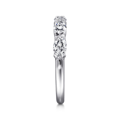 Liege - 14K White Gold Oval Diamond Anniversary Band