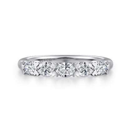 Liege - 14K White Gold Oval Diamond Anniversary Band