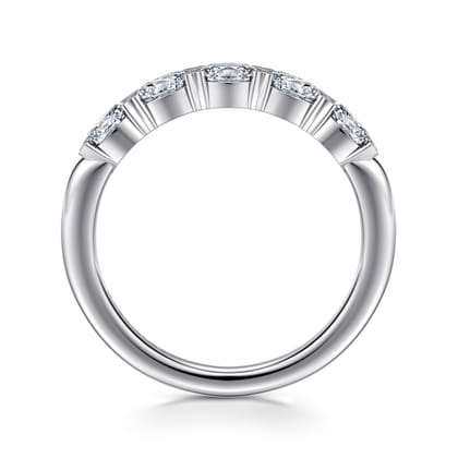 Liege - 14K White Gold Oval Diamond Anniversary Band