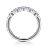 Fancy Wedding Ring in 14k White Gold with Oval Natural Diamond at Gabriel & Co.