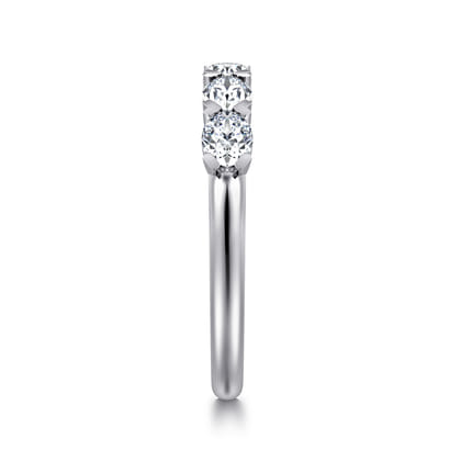 Liege - 14K White Gold Oval Diamond Anniversary Band