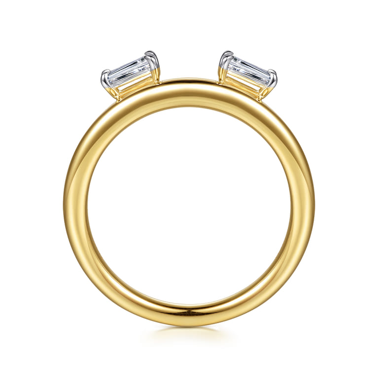 Enhancer Wedding Ring in 14k Yellow Gold with  Natural Diamond at Gabriel & Co. - Shot 2
