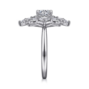 Lincoln - 14K White Gold Fancy halo Round Diamond Engagement Ring