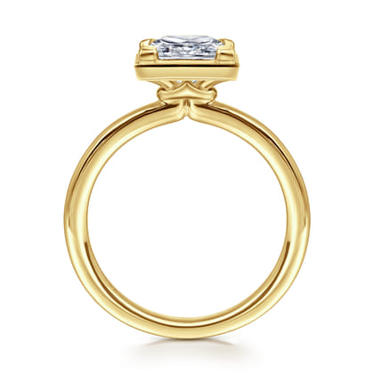 Linen - 14K Yellow Gold Bezel Prong Princess Cut Diamond Engagement Ring