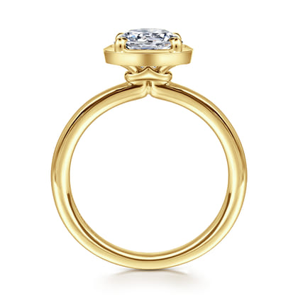 Linen - 14K Yellow Gold Bezel Prong Round Diamond Engagement Ring