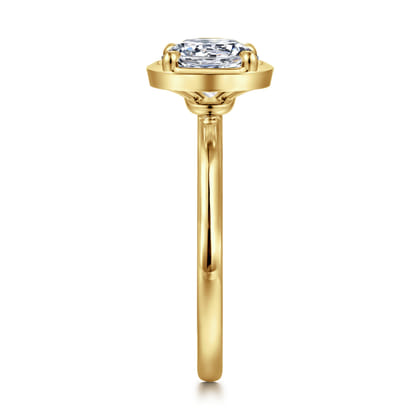 Linen - 14K Yellow Gold Bezel Prong Round Diamond Engagement Ring