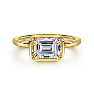 Linen - 14K Yellow Gold Emerald Cut Diamond Engagement Ring