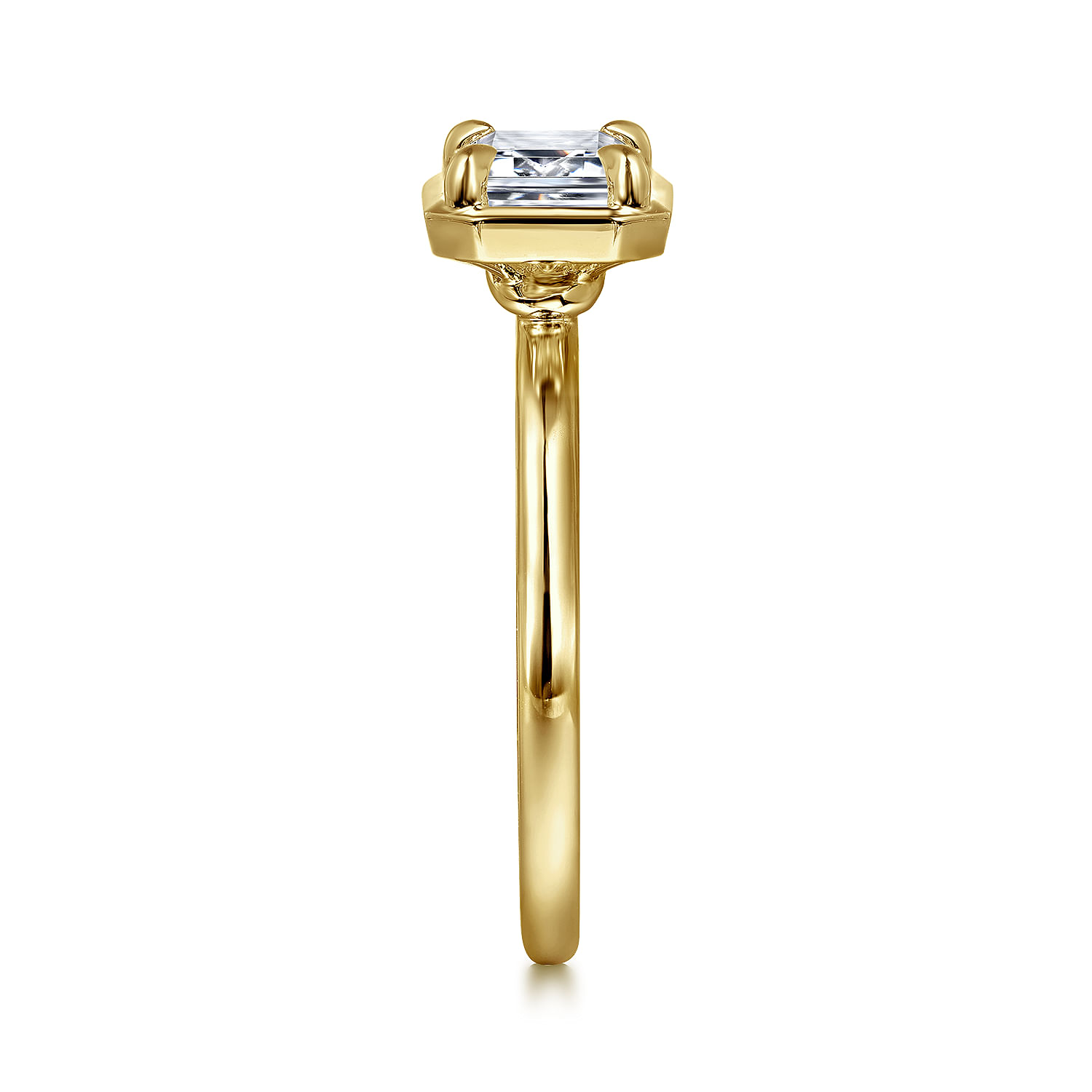 Linen - 14K Yellow Gold Emerald Cut Diamond Engagement Ring