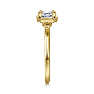 Linen - 14K Yellow Gold Emerald Cut Diamond Engagement Ring