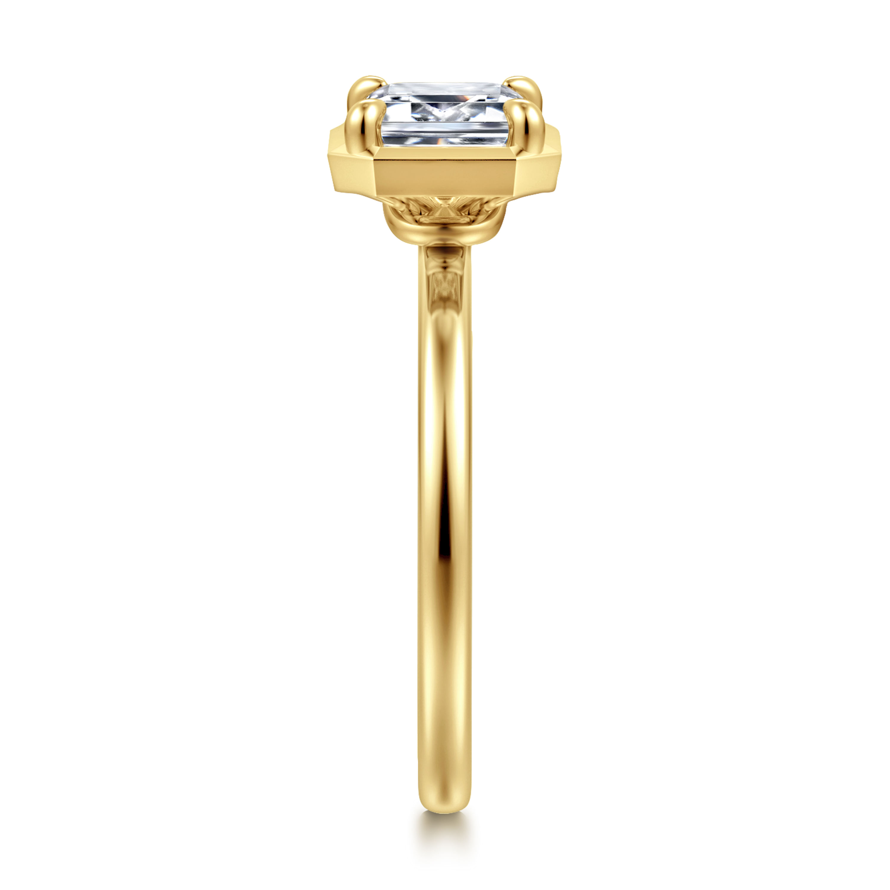 Linen - 14K Yellow Gold Emerald Cut Diamond Engagement Ring
