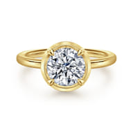 Linen - 14K Yellow Gold Round Diamond Engagement Ring