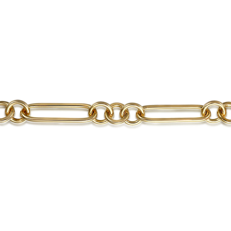 Link Chain Bracelet 14K Yellow Gold 7.5inch - Shot 2