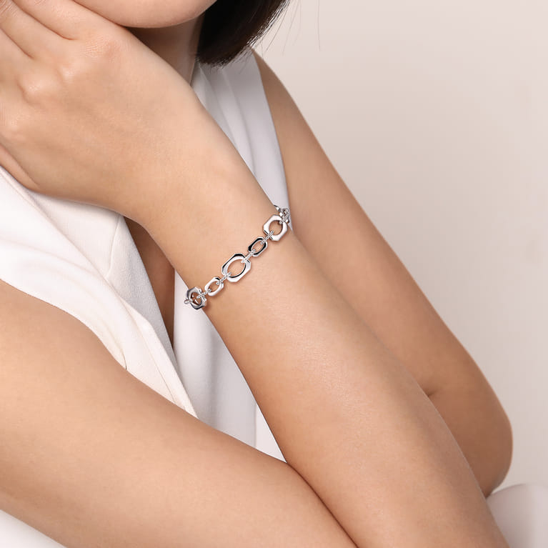 Link Chain Bracelet 925 Sterling Silver 7.5inch Bujukan - Shot 3