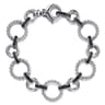 Link Chain Bracelet 925 Sterling Silver Black Spinel Bujukan
