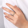 Link Chain Ring 14K Yellow Gold Diamond 0.35ct - 0.35 ct