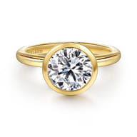 Linny - 14K Yellow Gold Bezel Set Round Diamond Engagement Ring